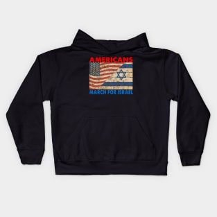 Americans For Israel US Flag Israel Flag Vintage Kids Hoodie